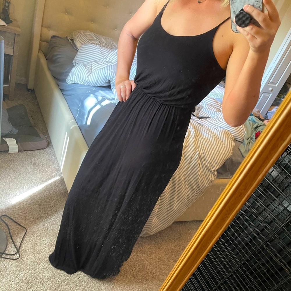 Black spaghetti strap maxi dress